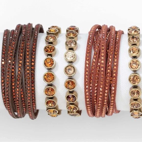 Touchstone Crystal Wrap-Star Bracelet, Smoked Amber - Picture 4 of 8